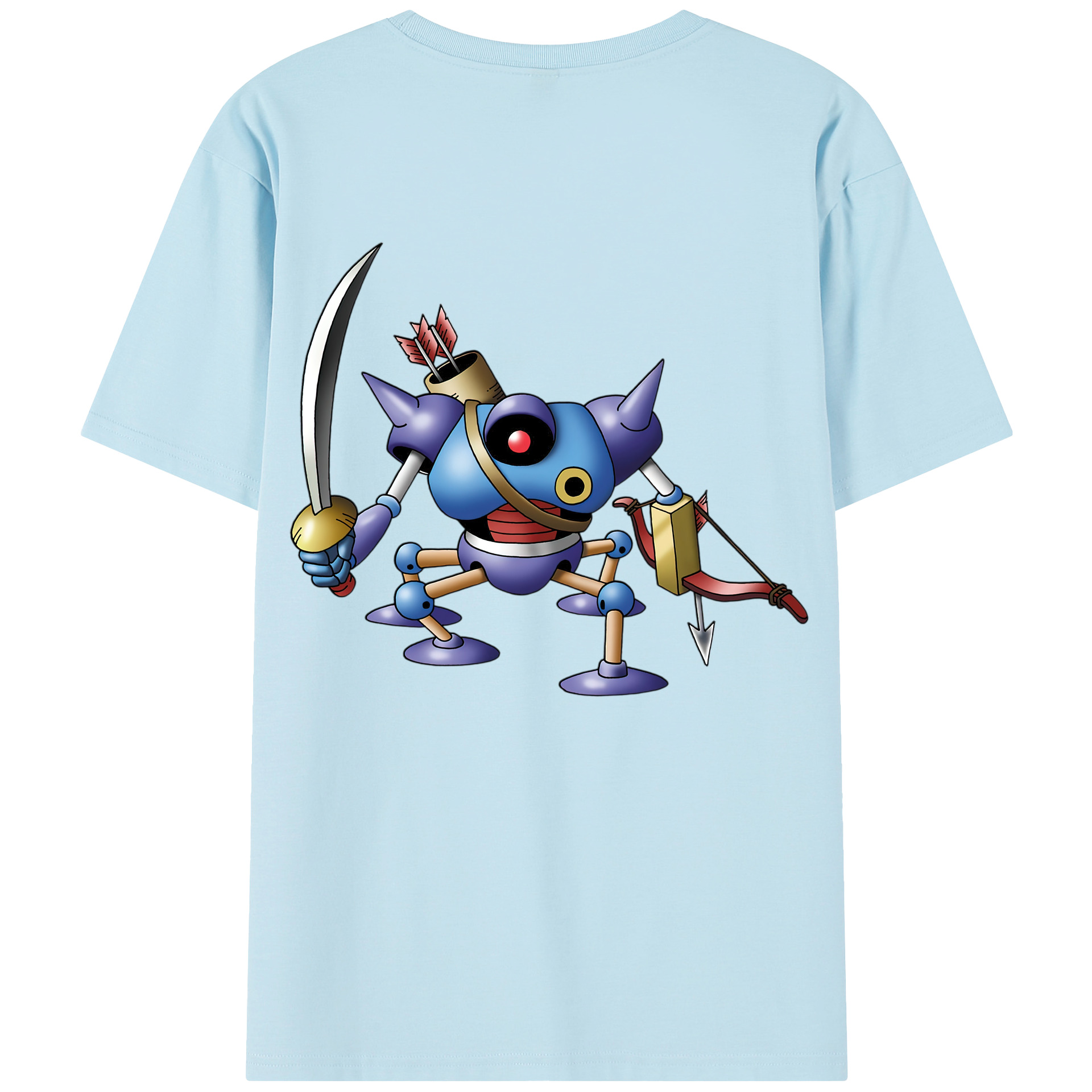 （画像用） ドラゴンクエスト Doragon Kuesuto Dragon Quest 綿100％半袖Tシャツ（背面プリント）